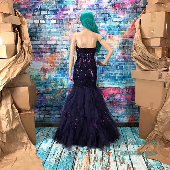 JOVANI Purple Glitter Corset Prom Gown! #172008 - Picture 6 of 7